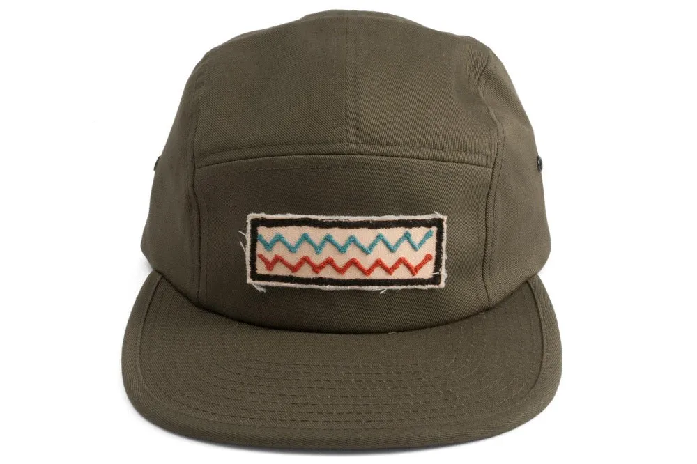 #202 - Basecap 5-Panel Zigzag olive