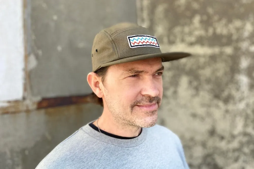 #202 - Basecap 5-Panel Zigzag olive