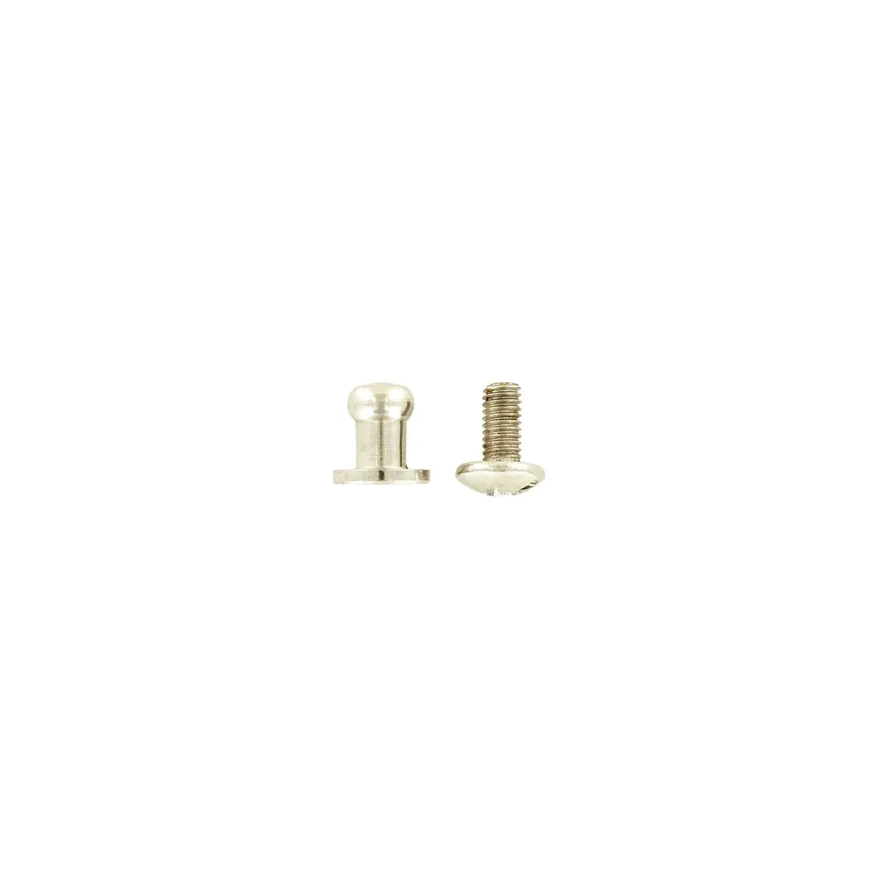 7mm, Nickel, Small Collar Button Stud with Screw, Solid Brass - PK5, #P-2712-SBN
