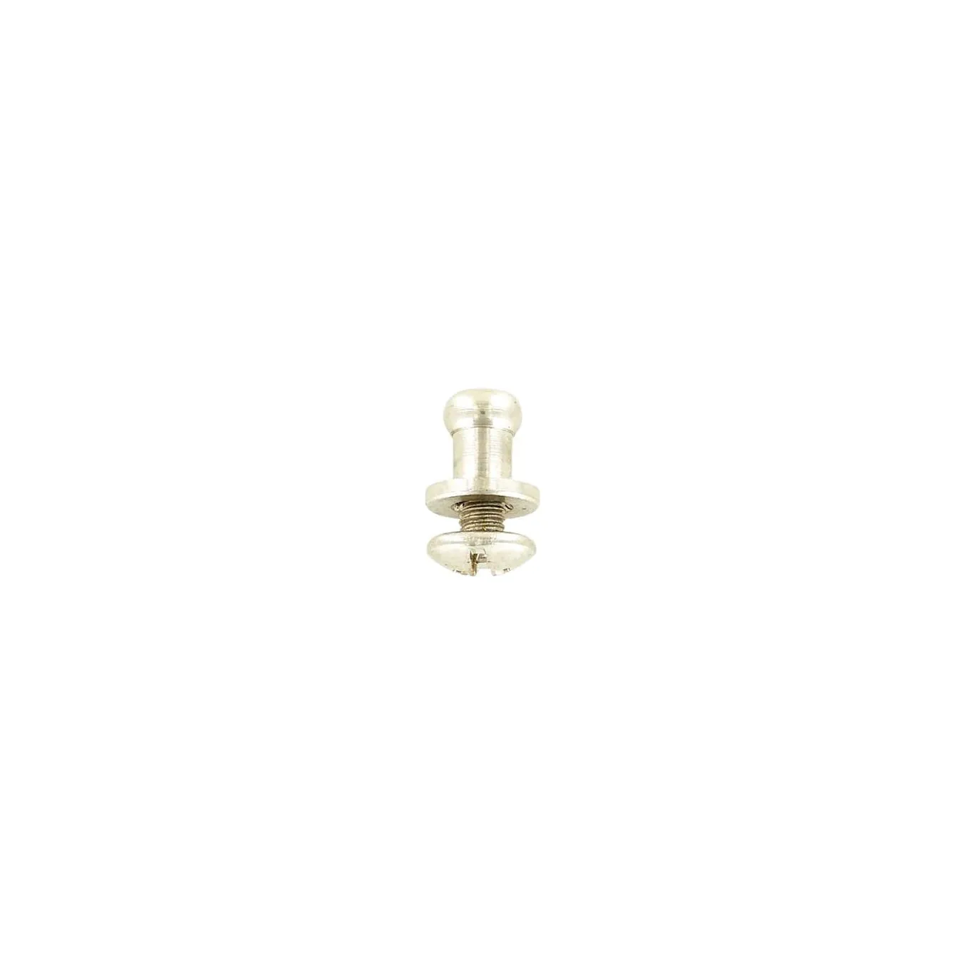 7mm, Nickel, Small Collar Button Stud with Screw, Solid Brass - PK5, #P-2712-SBN