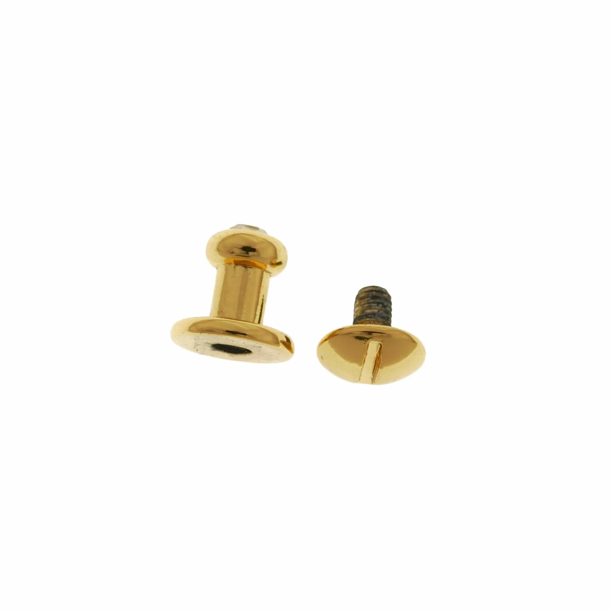 9.5mm, Shiny Gold, Rinestone Collar Button Stud with Screw, Zinc Alloy - PK5, #P-2577-GOLD