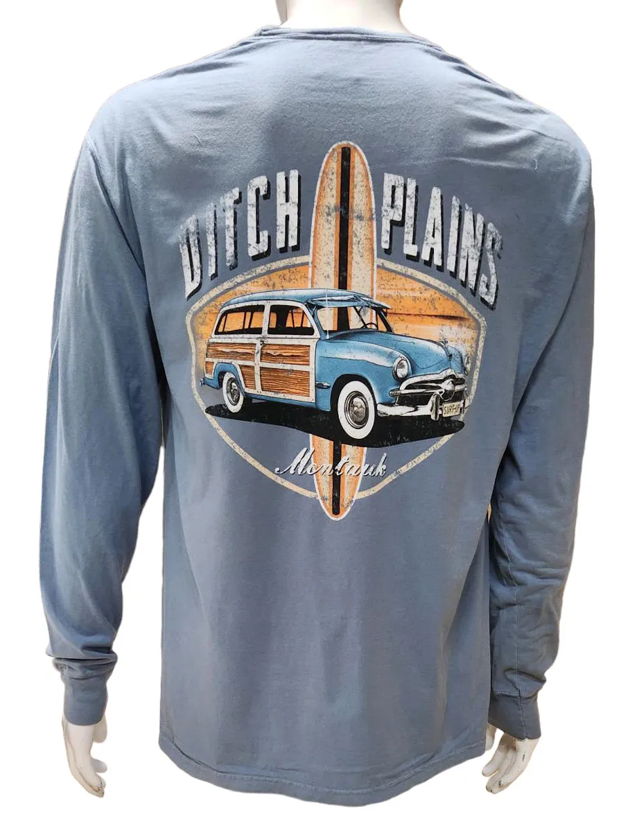 Adult Unisex Wild West Ditch Plains Montauk Screen Printed Long Sleeve T-Shirt