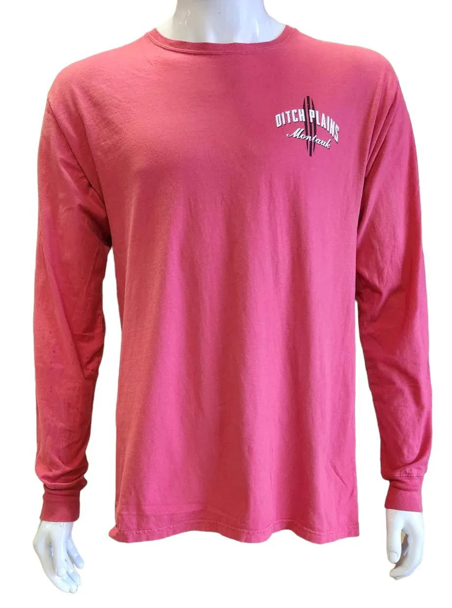 Adult Unisex Wild West Ditch Plains Montauk Screen Printed Long Sleeve T-Shirt