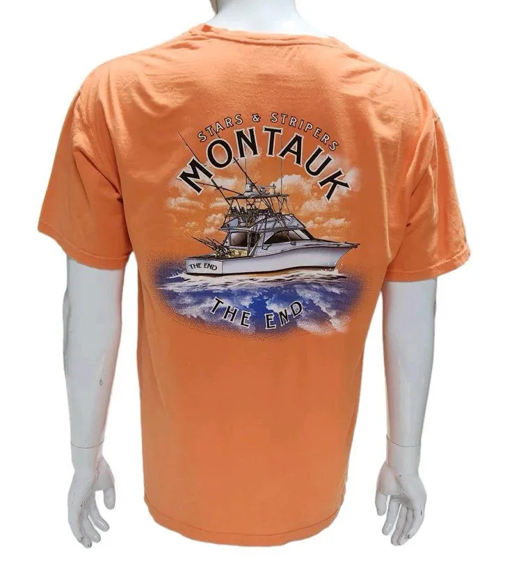 Adult Unisex Wild West Stars & Stripers Montauk The End Screen Printed Short Sleeve T-Shirt