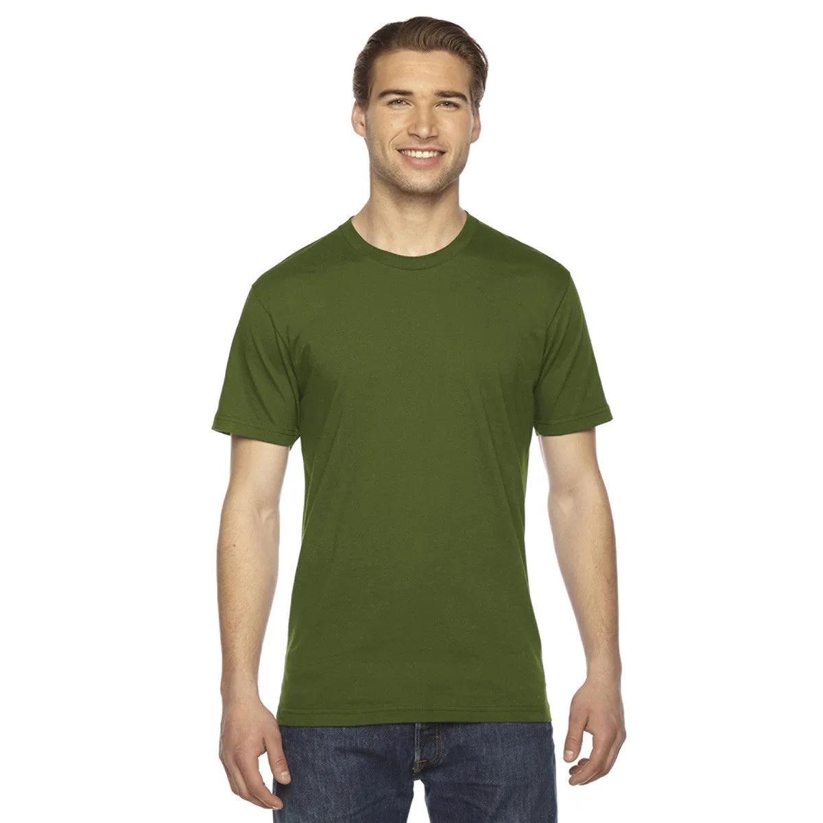 American Apparel Unisex Olive Fine Jersey Short-Sleeve T-Shirt