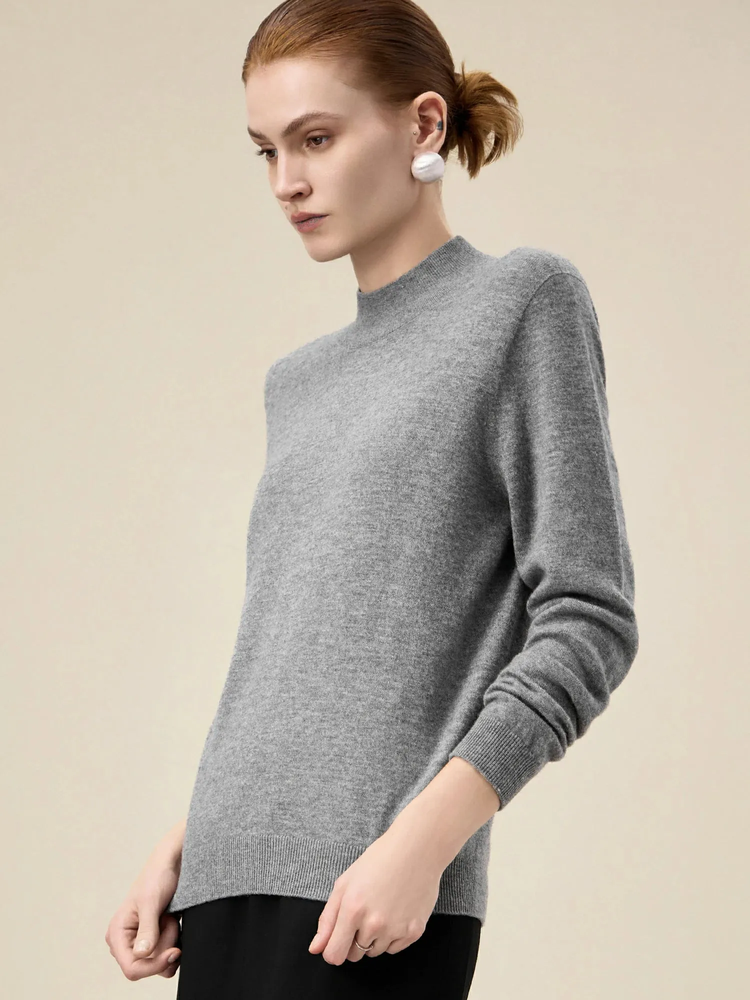 Amoretu Women's 100% Wool Half Turtleneck Knitted Sweater