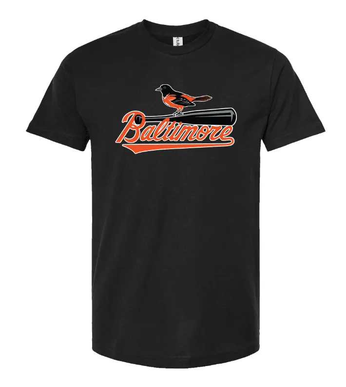 Baltimore Baseball Bat & Bird (Black) / Shirt
