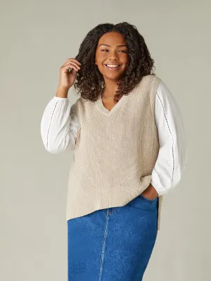 Beige Knitted Vest