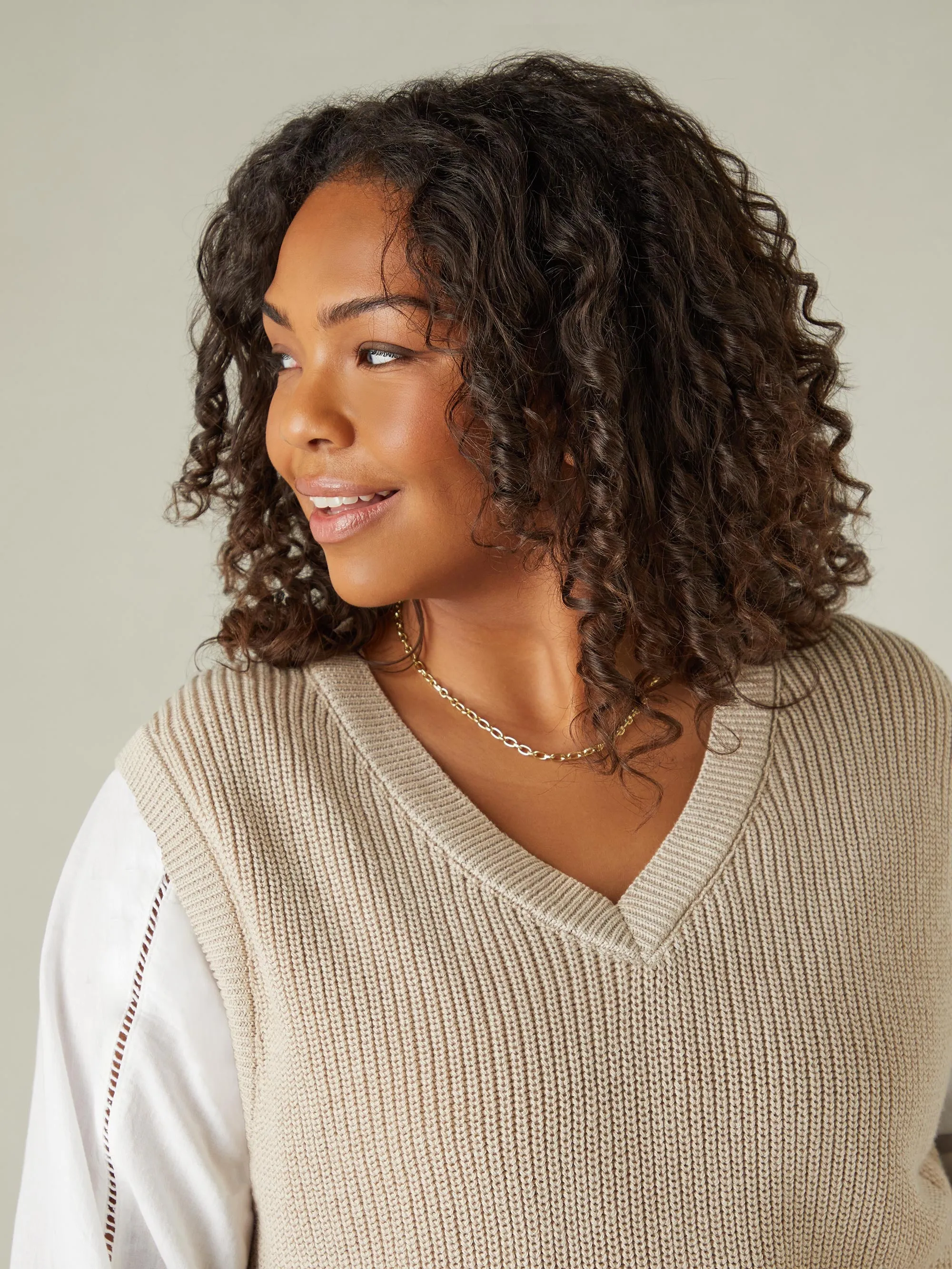 Beige Knitted Vest