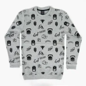 Boys Full Sleeves Sweater - Light Grey