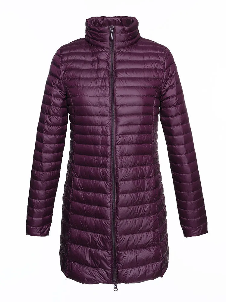 Casual Women Light Down Long Jackets