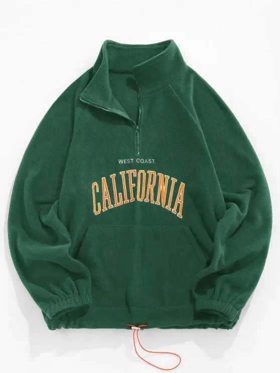 Embroidered Quarter Zip Polar Fleece Set