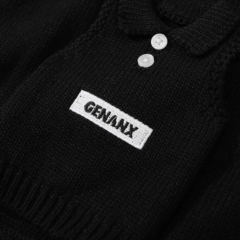 Funny Plain Letter Jacquard Laminate Vest