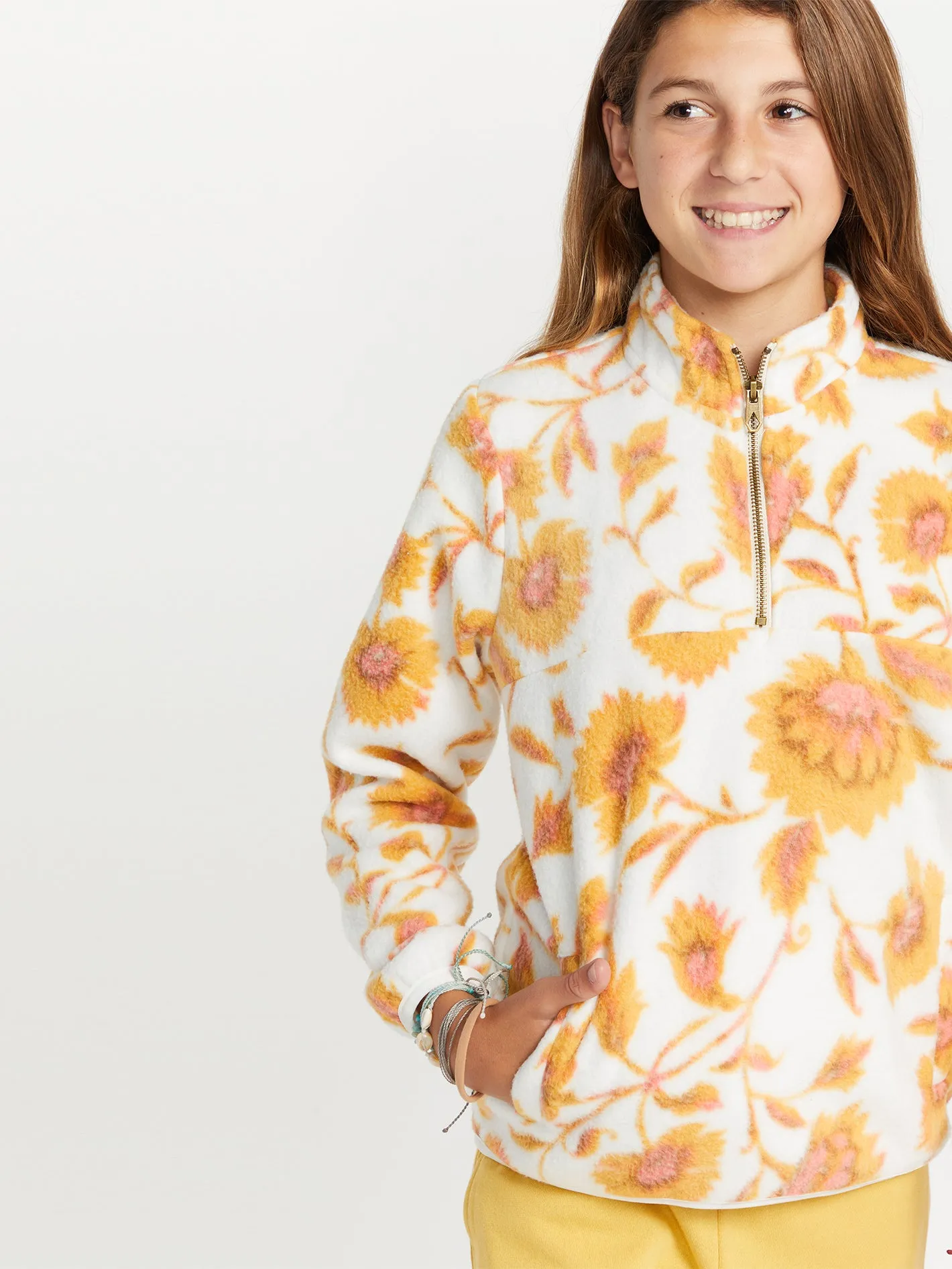 Girls Pheelin It Mock Neck Sweatshirt - Dijon