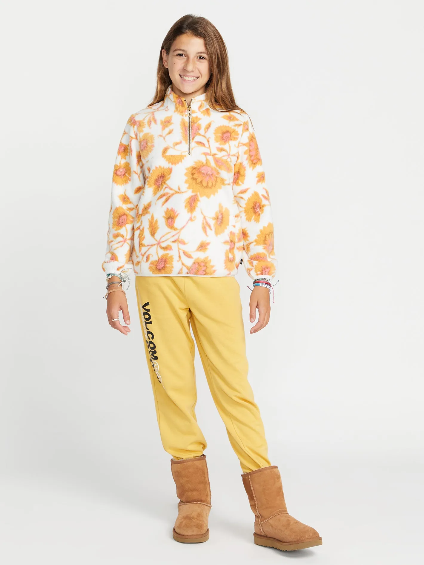 Girls Pheelin It Mock Neck Sweatshirt - Dijon