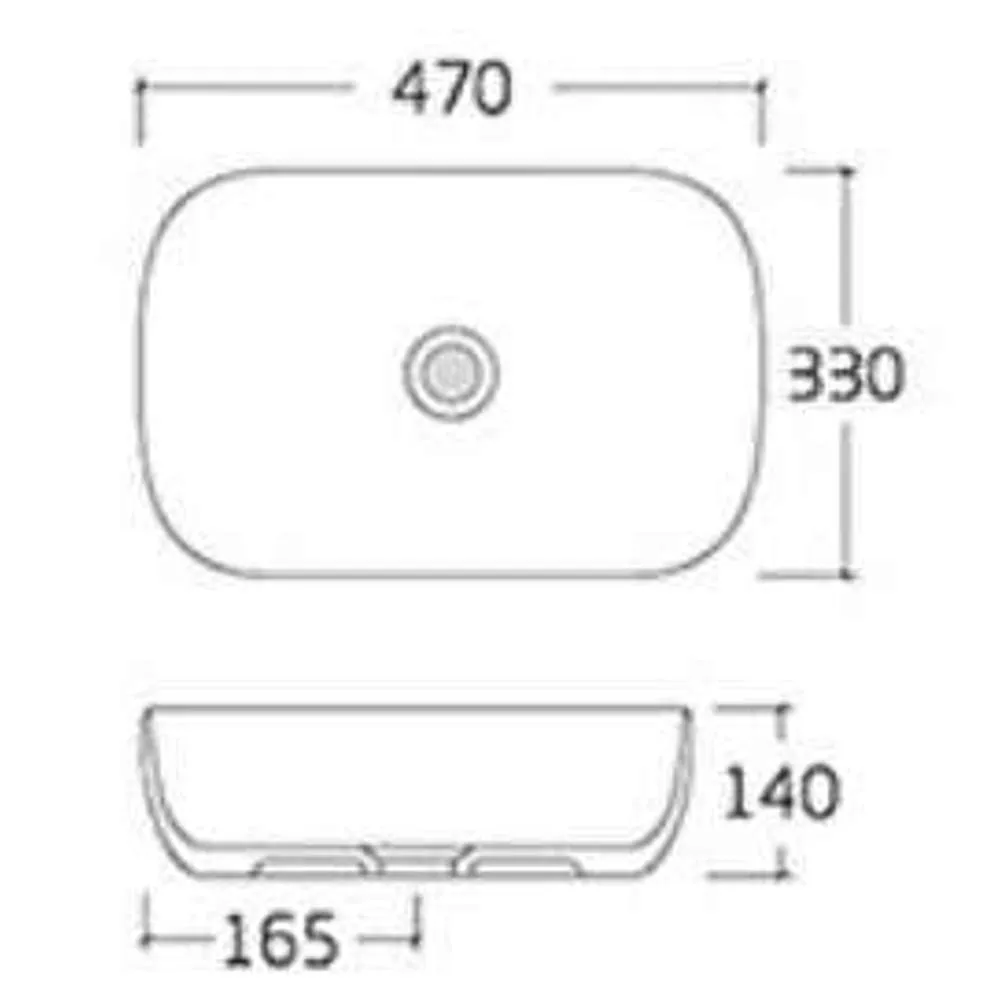 Jorford Sango Above Counter Oval Basin 470 x 330 x 140mm White
