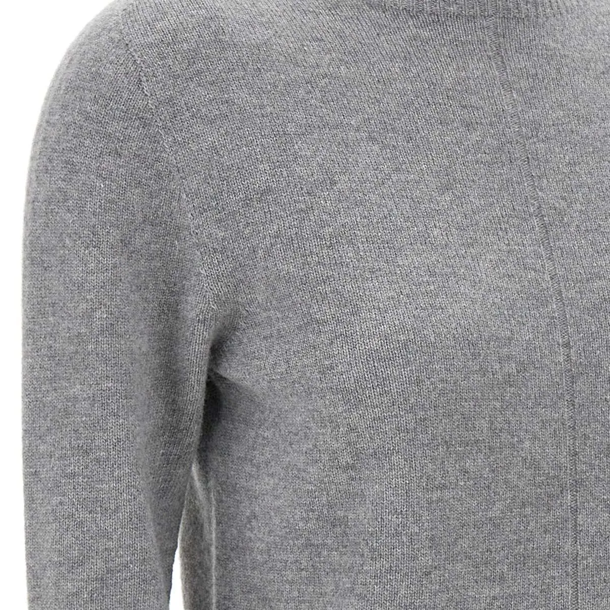 Light Grey Wool Sweater with Stripes