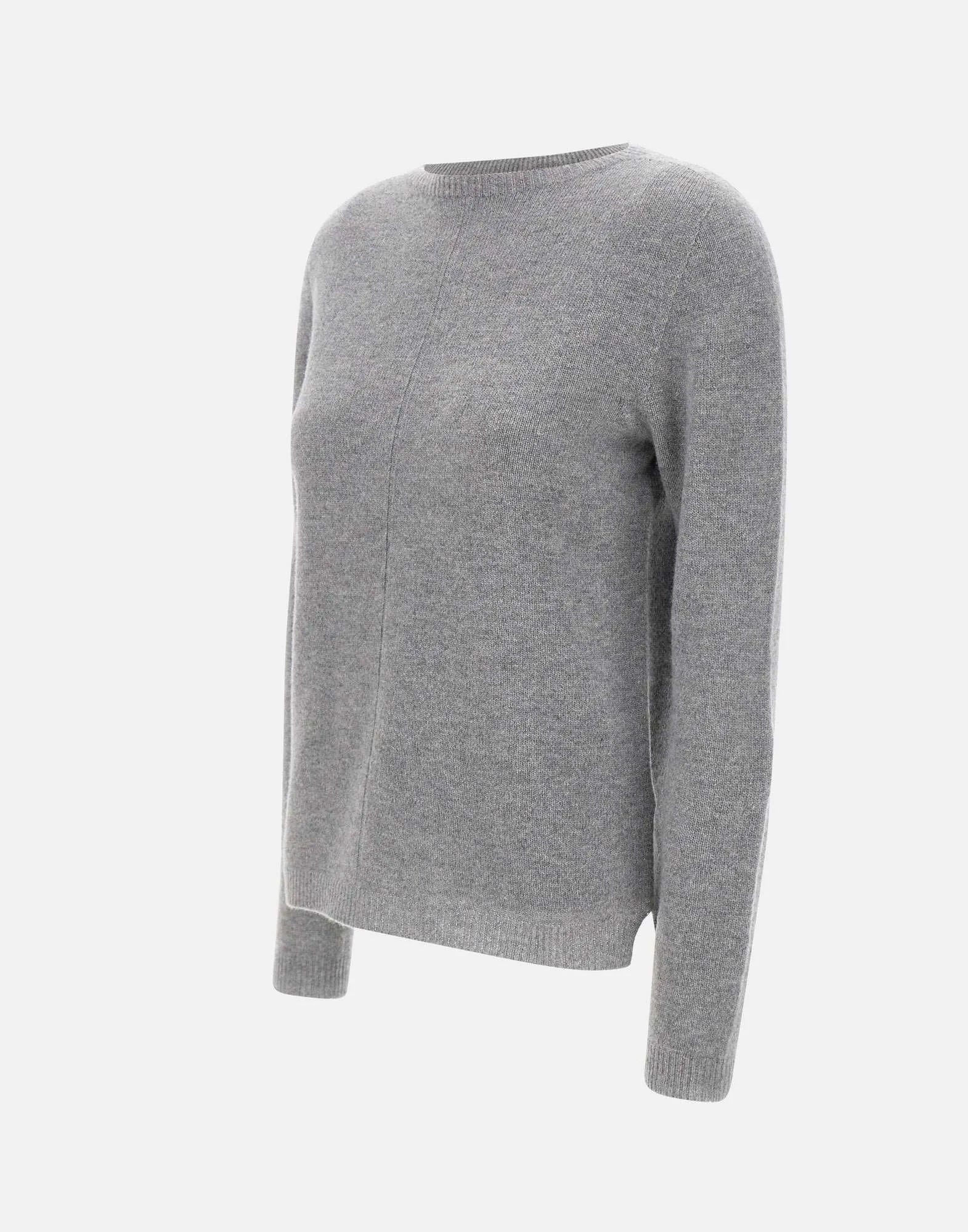 Light Grey Wool Sweater with Stripes