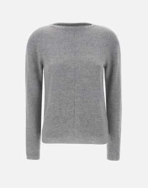 Light Grey Wool Sweater with Stripes