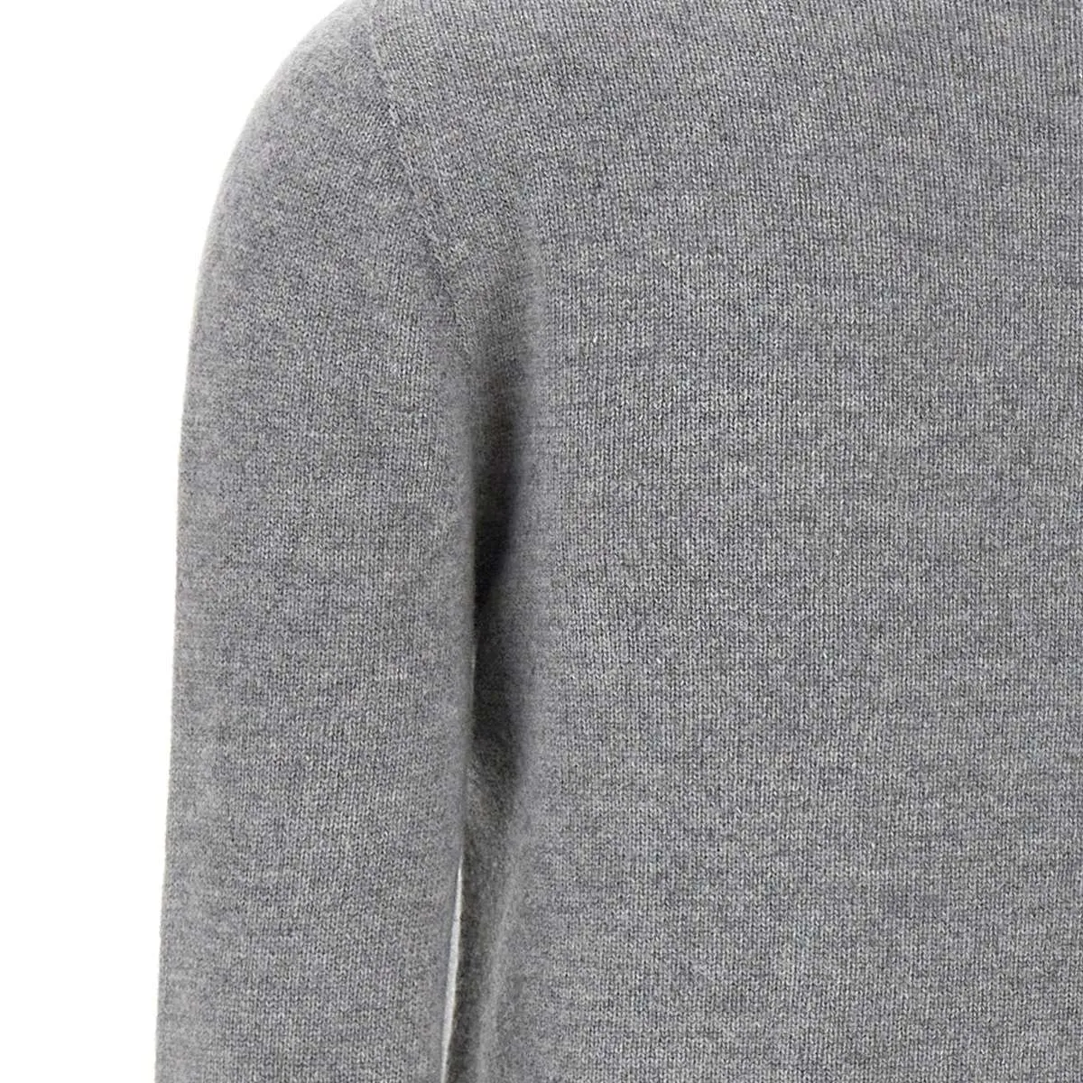 Light Grey Wool Sweater with Stripes