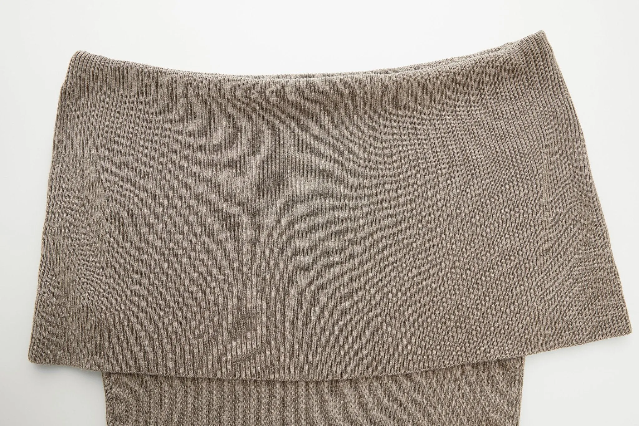 Light Tan Off Shoulder Knit Short Sleeve Top