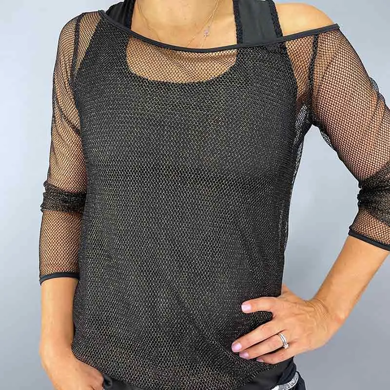 Limited Edition Fishnet Pullover (black/gold)