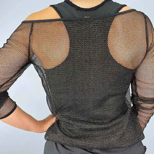 Limited Edition Fishnet Pullover (black/gold)