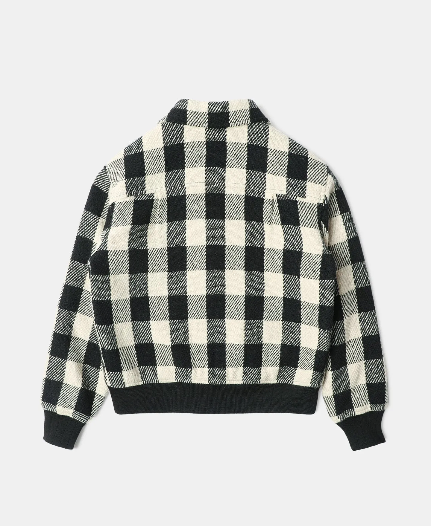 Lot 356 Buffalo Plaid Wool Ribbed Jacket - White/Black