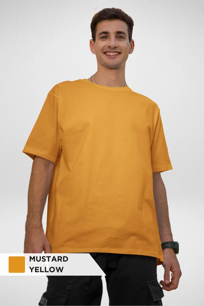 Maroon and Mustard Yellow Oversized T-Shirts Combo for Men