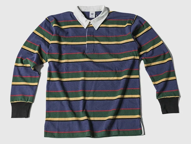 Men's Long Sleeve Polo Shirts Ivy Casual Stripes T-Shirts