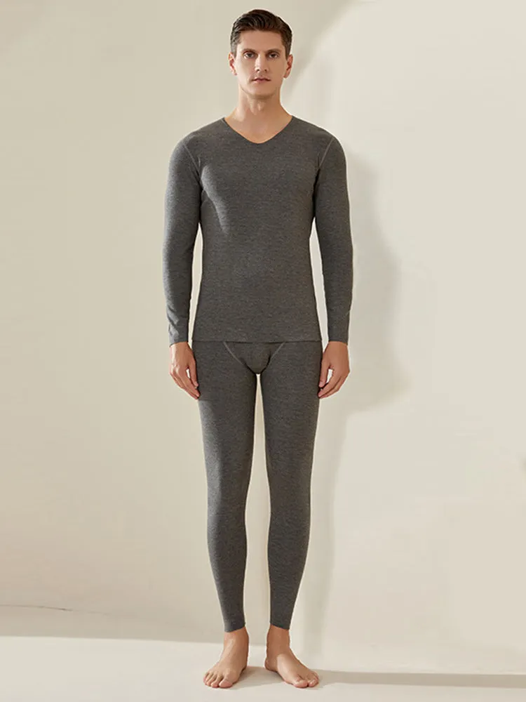 Men's Silk Wool Fiber Thermal Pajamas Sets