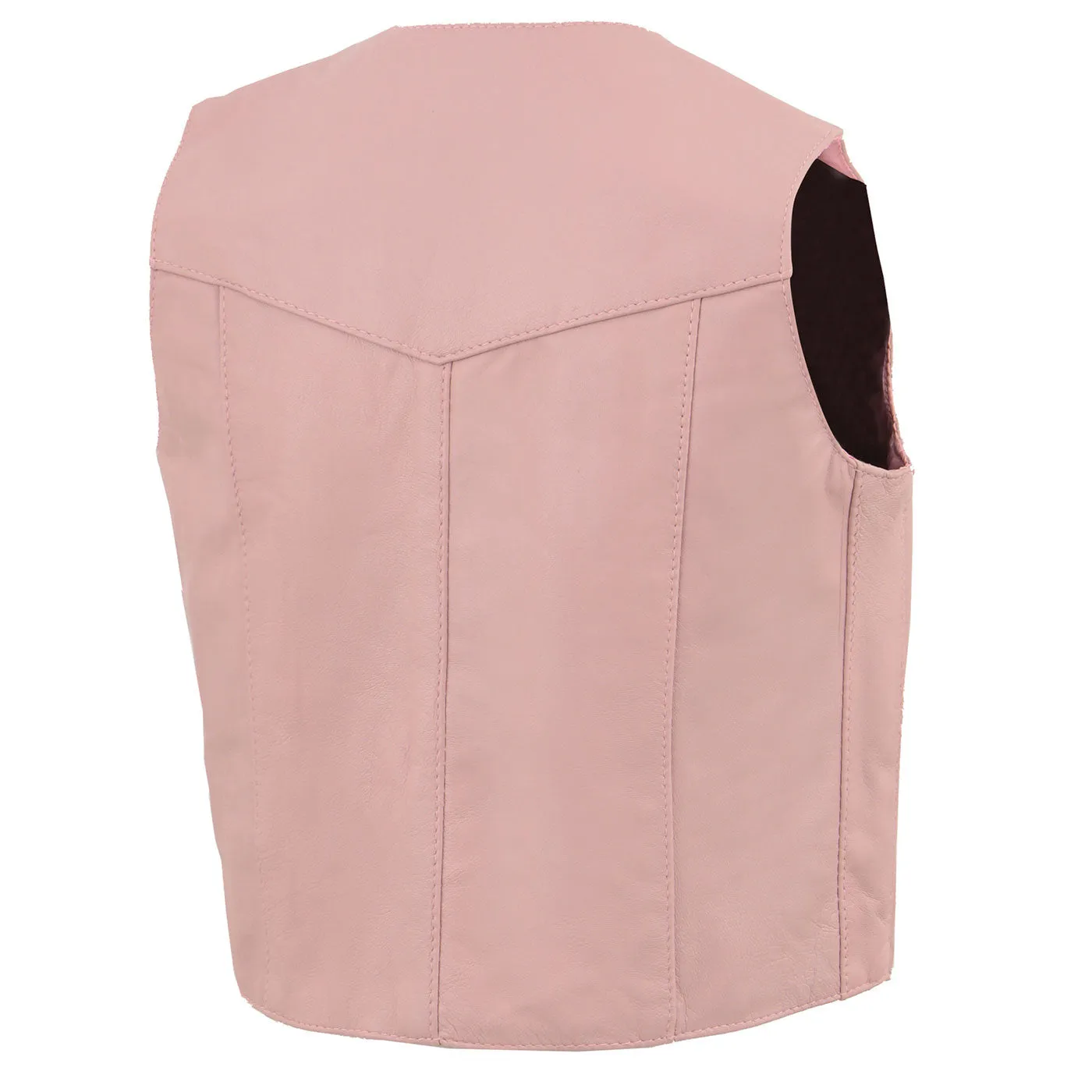 Milwaukee Leather SH2011LPNK Girls Pink Classic Three Snap Leather