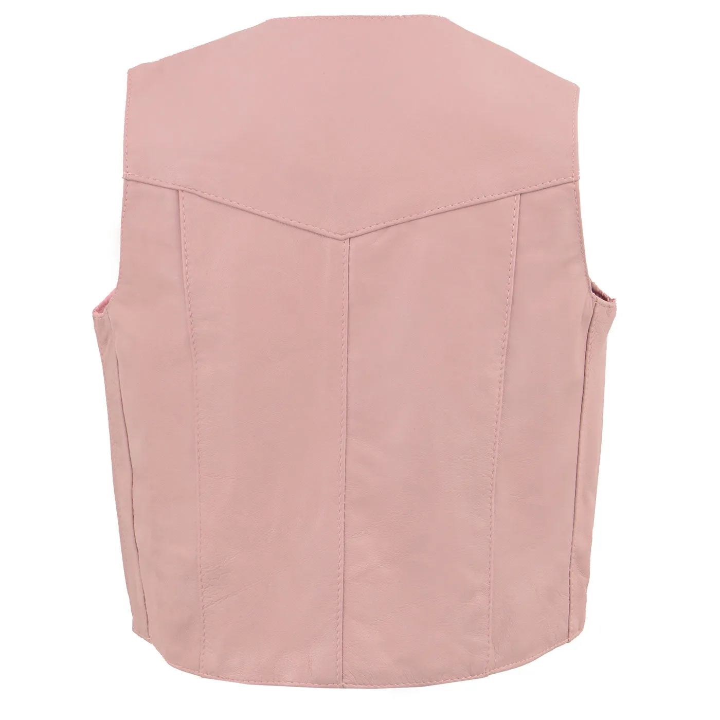 Milwaukee Leather SH2011LPNK Girls Pink Classic Three Snap Leather