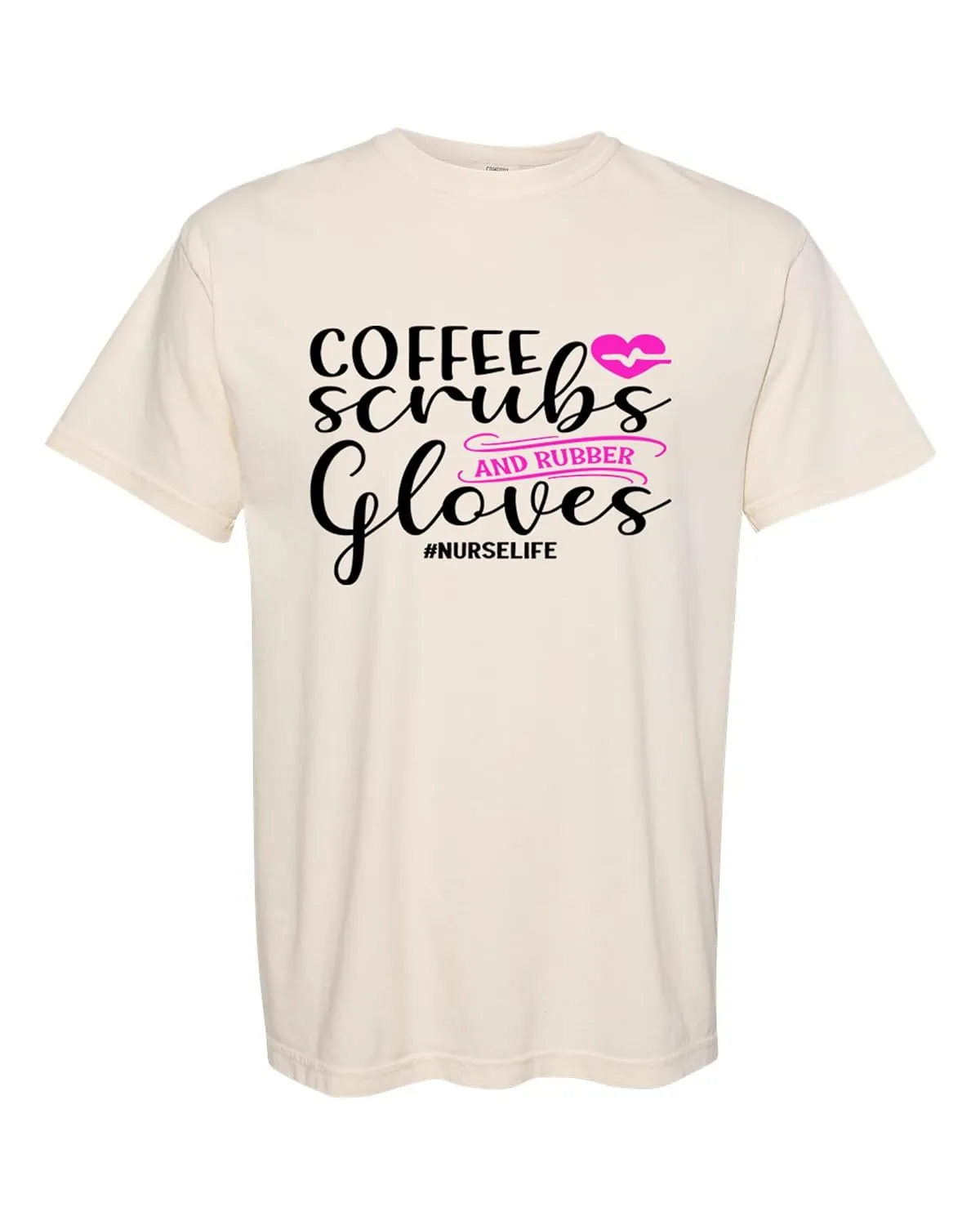 Nurse T Shirt - Coffee Scrubs and Rubber Gloves - Nurse T-Shirt for Women - Nursing Tee - Funny Nurse Gift - Nurse TShirts for Women #NursingShirts