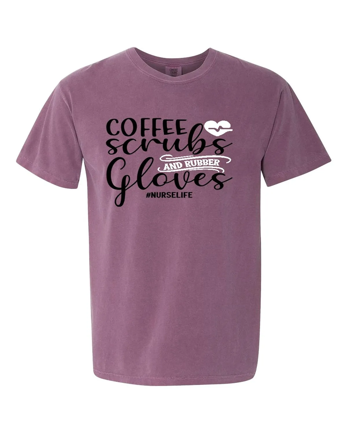 Nurse T Shirt - Coffee Scrubs and Rubber Gloves - Nurse T-Shirt for Women - Nursing Tee - Funny Nurse Gift - Nurse TShirts for Women #NursingShirts