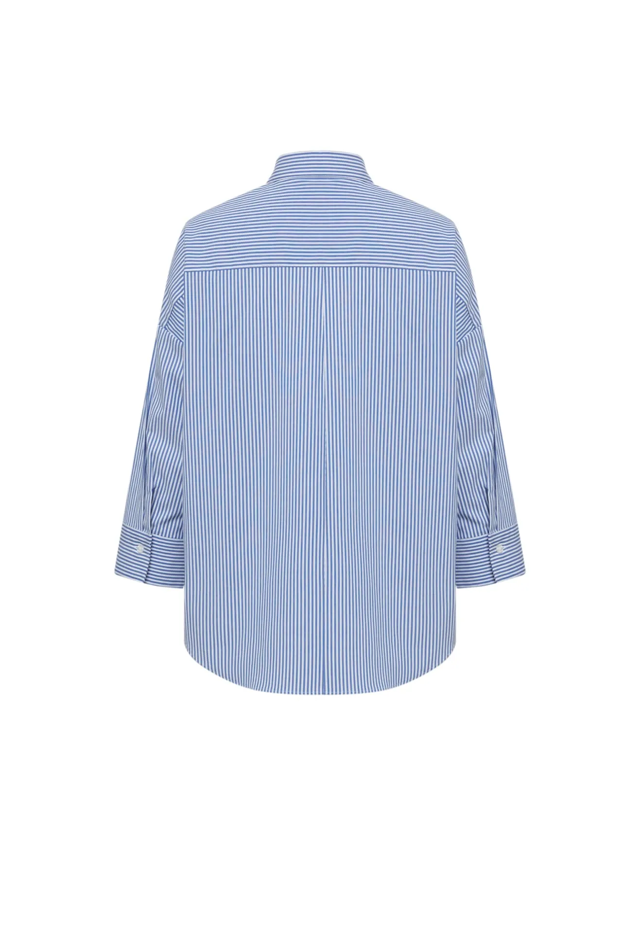 Ocean Cotton Rich Stretchable Stripe Poplin Shirt