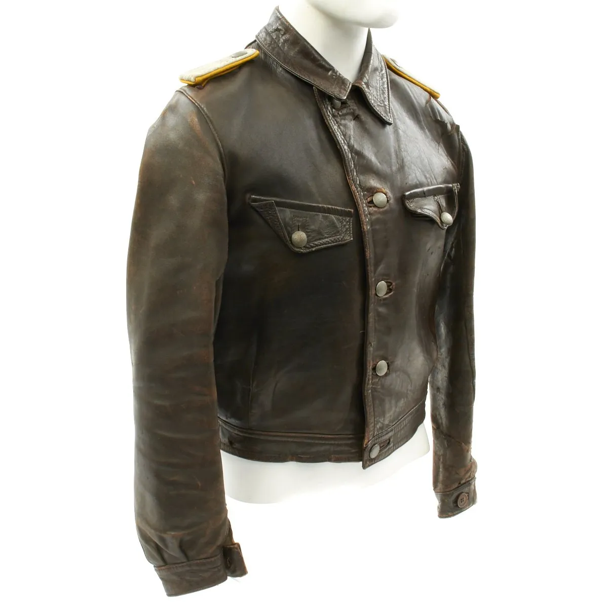 Original German WWII Luftwaffe Fighter Pilot Lieutenant Leather Flight Jacket