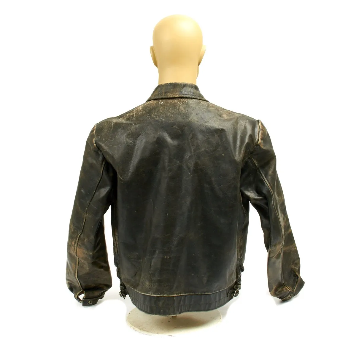 Original German WWII Luftwaffe Officer Leather Flight Jacket with Bullion Eagle