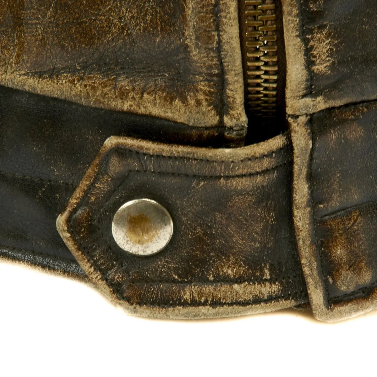 Original German WWII Luftwaffe Officer Leather Flight Jacket with Bullion Eagle
