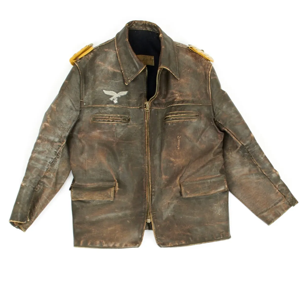 Original German WWII Luftwaffe Officer Oberstleutnant Leather Flight Jacket