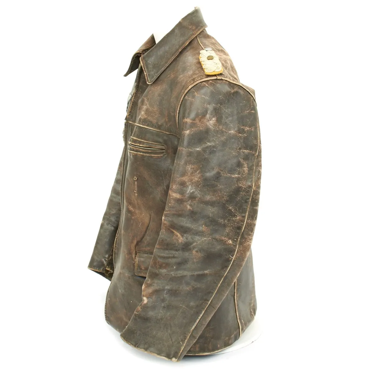 Original German WWII Luftwaffe Officer Oberstleutnant Leather Flight Jacket
