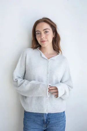 Piper Button Up Cardigan Light Grey