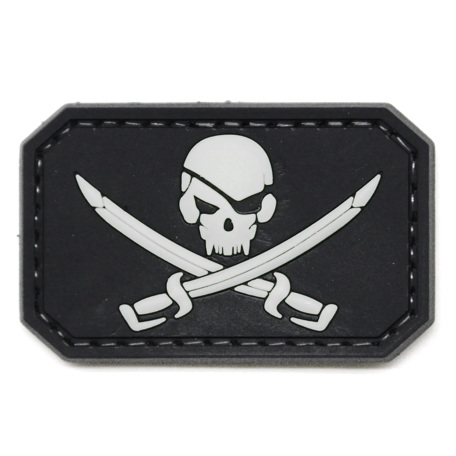 Pirate Jolly Roger Patch Black/White