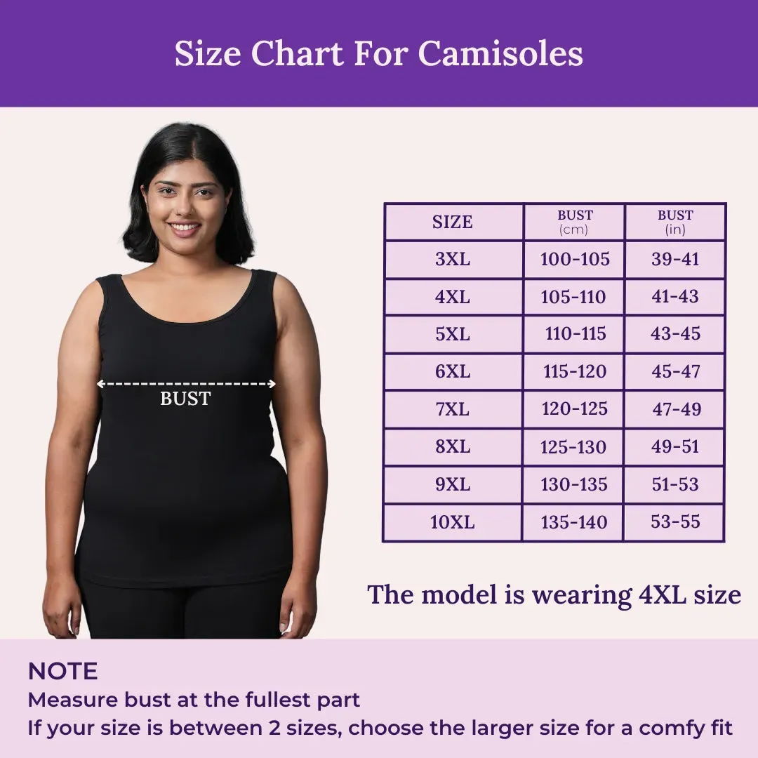 Plus Size Inner Tank Tops | Wide Fabric Shoulder | Round Neckline | Offers Full Coverage | Pack Of 2