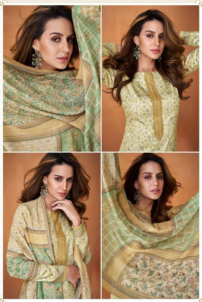 Pure Cotton Satin Unstitched Women Salwar Suit with Embroidery