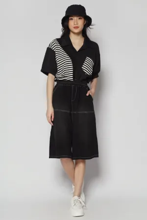 Rex Denim Culottes in Black