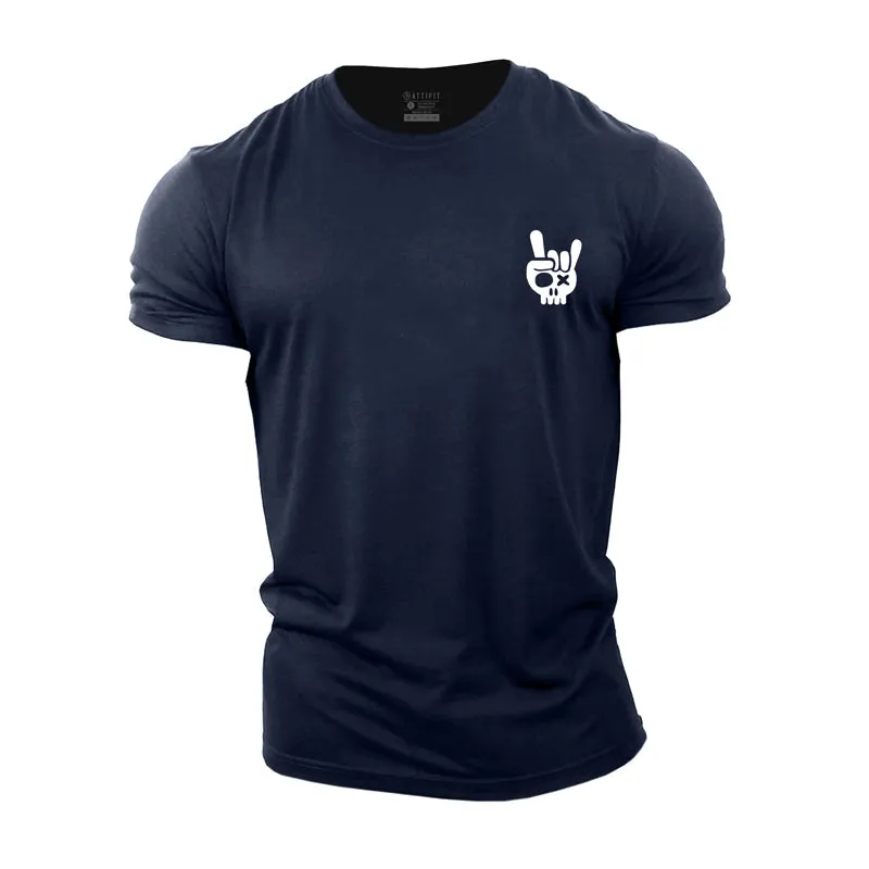 Rocking Skull Cotton T-Shirt