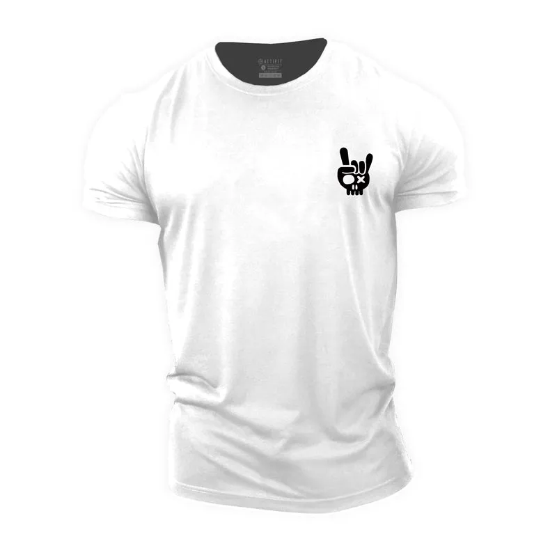 Rocking Skull Cotton T-Shirt