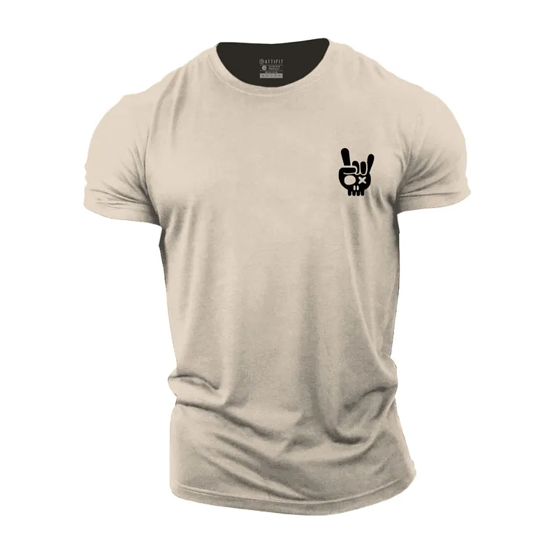 Rocking Skull Cotton T-Shirt