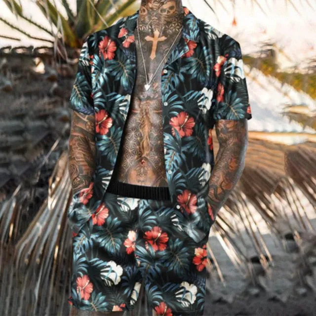 Royal Sire Hawaiian Floral Short Sets